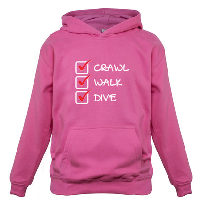 Crawl Walk Dive Kids T Shirt