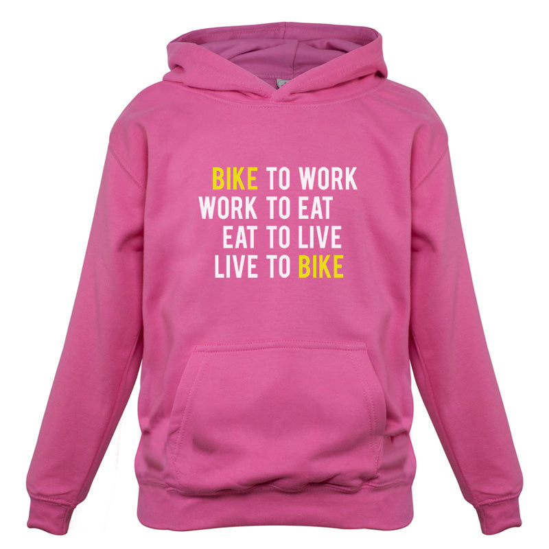 Bike To Work Live To Bike Kids T Shirt