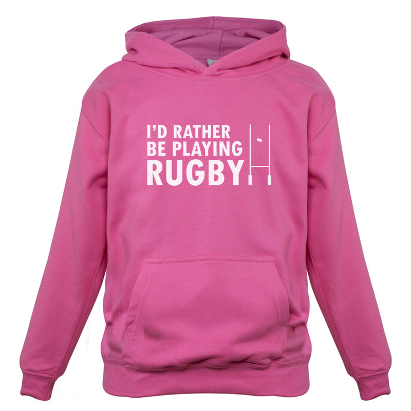 I'd Rather be playing Rugby Kids T Shirt