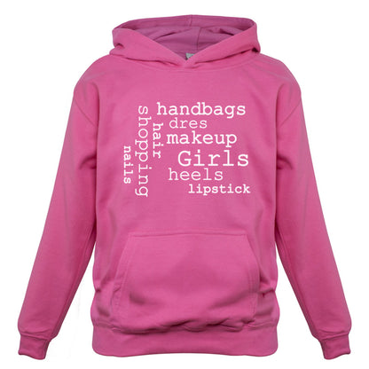 Girls Word Cloud Kids T Shirt