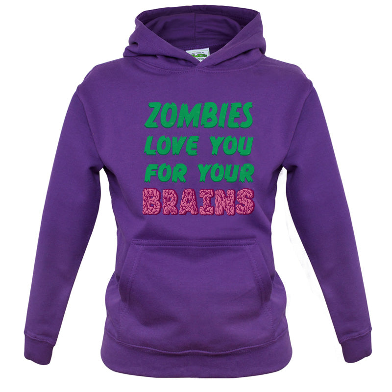 Zombies Love You For Your Brains Kids T Shirt