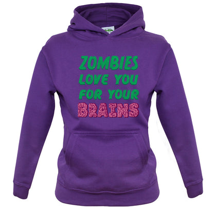 Zombies Love You For Your Brains Kids T Shirt