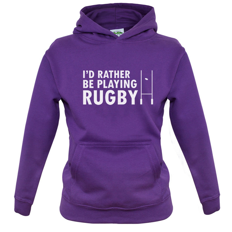 I'd Rather be playing Rugby Kids T Shirt