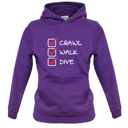 Crawl Walk Dive Kids T Shirt