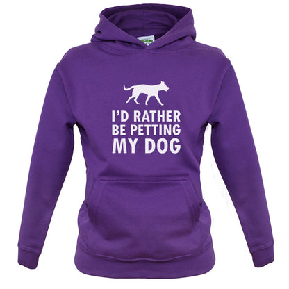 I'd Rather Be Petting My Dog Kids T Shirt