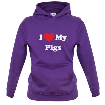 I Love My Pigs Kids T Shirt