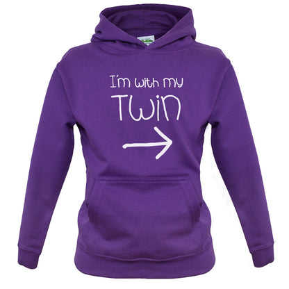 I'm With My Twin (Right) Kids T Shirt