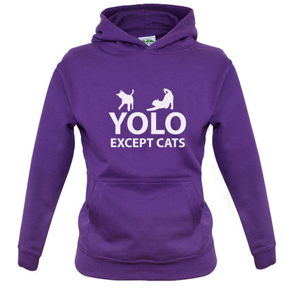 Yolo Except Cats Kids T Shirt