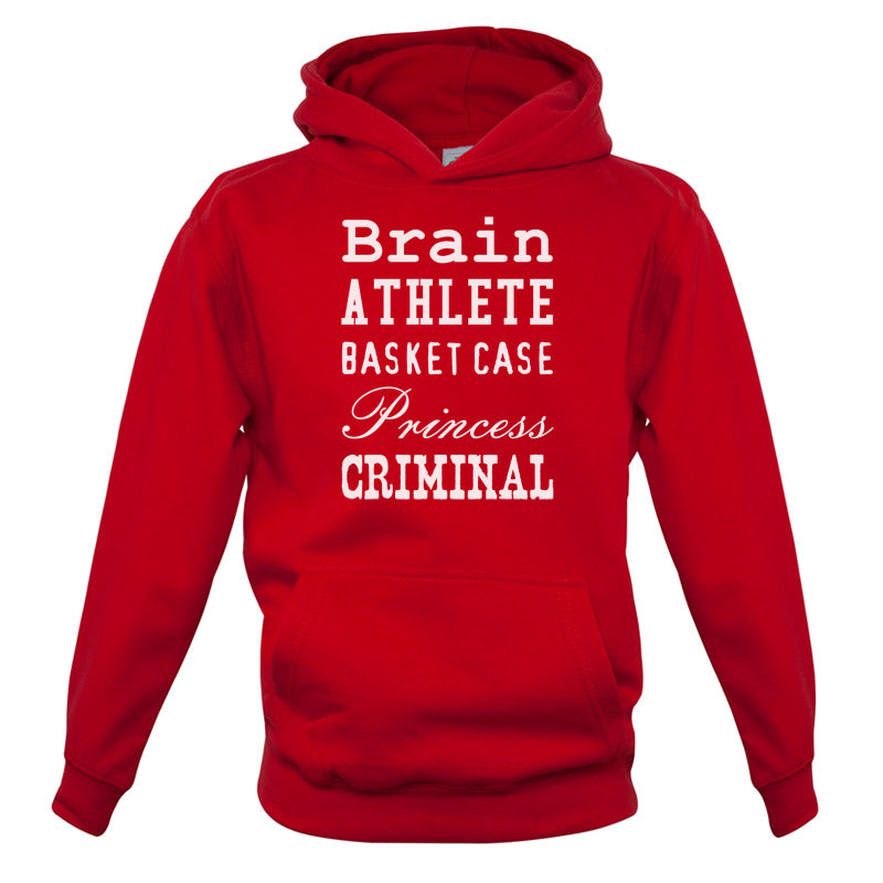 Brain Athlete Basket Case Princess Criminal Kids T Shirt