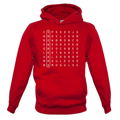 WordSearch Snowboarding Kids T Shirt