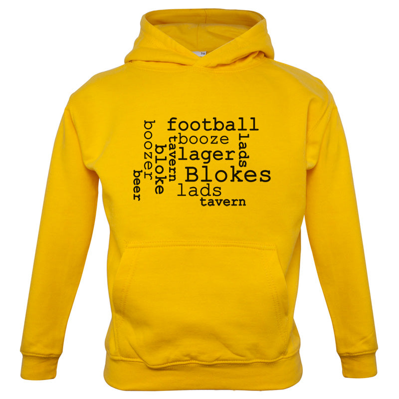 Blokes Word Cloud Kids T Shirt