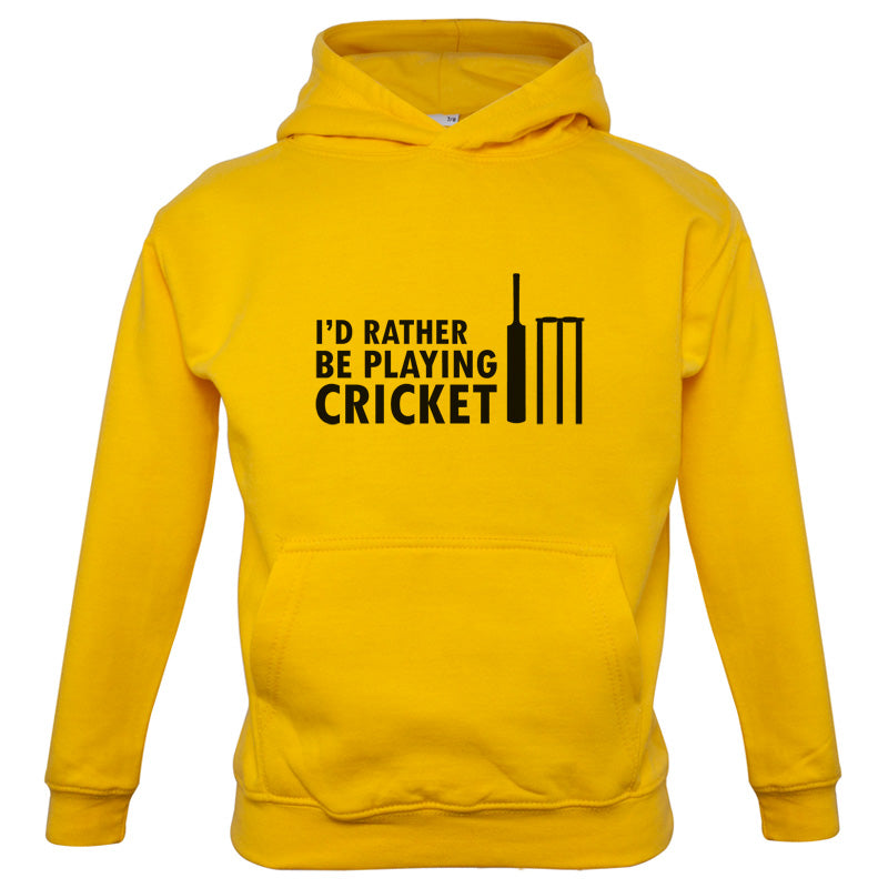 I'd Rather Be Playing Cricket Kids T Shirt