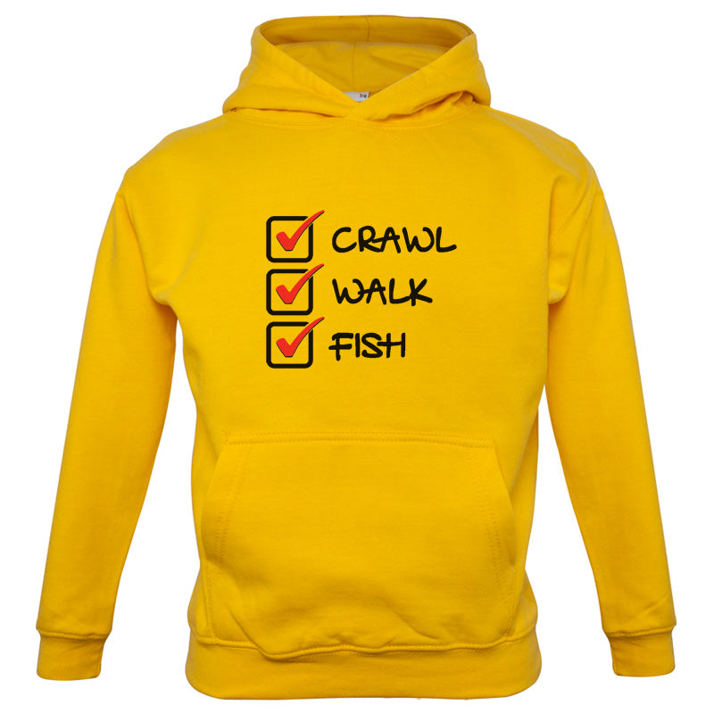 Crawl Walk Fish Kids T Shirt