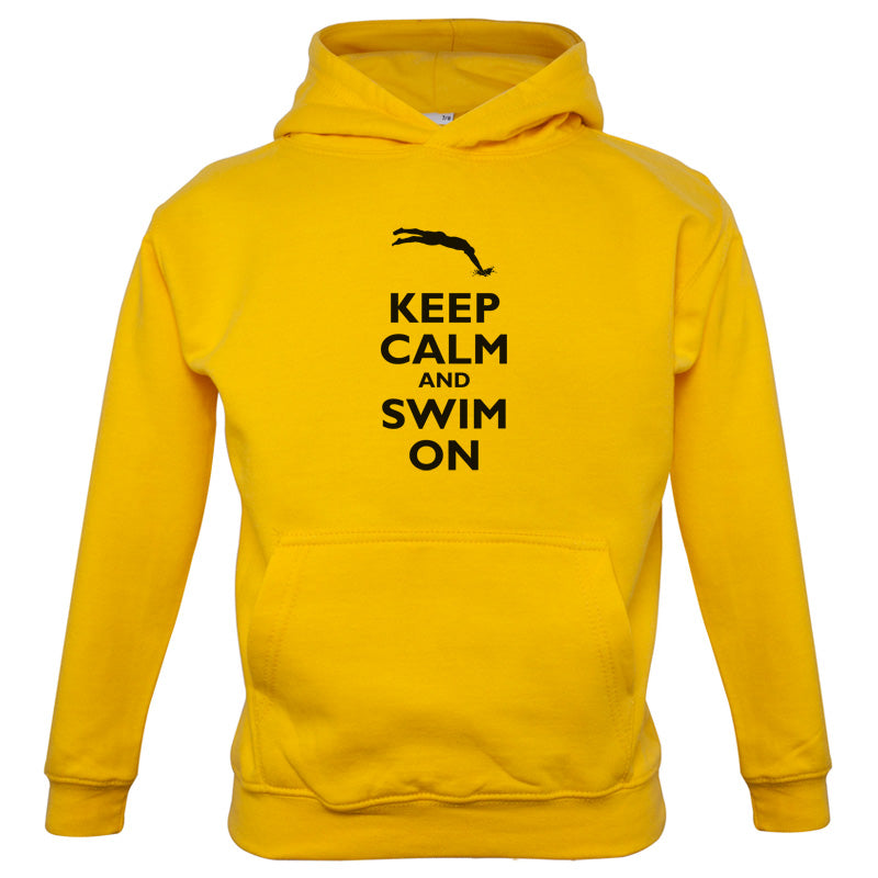 Keep Calm and Swim On Kids T Shirt