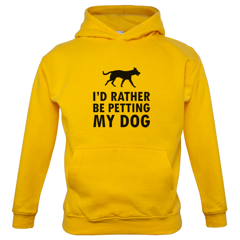 I'd Rather Be Petting My Dog Kids T Shirt