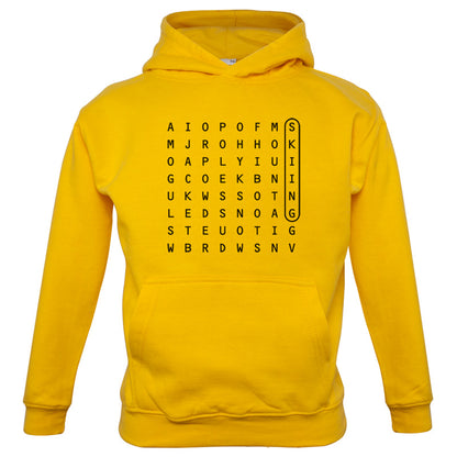 Skiing WordSearch Kids T Shirt