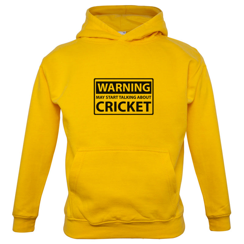 Warning May Start Talking About Cricket Kids T Shirt