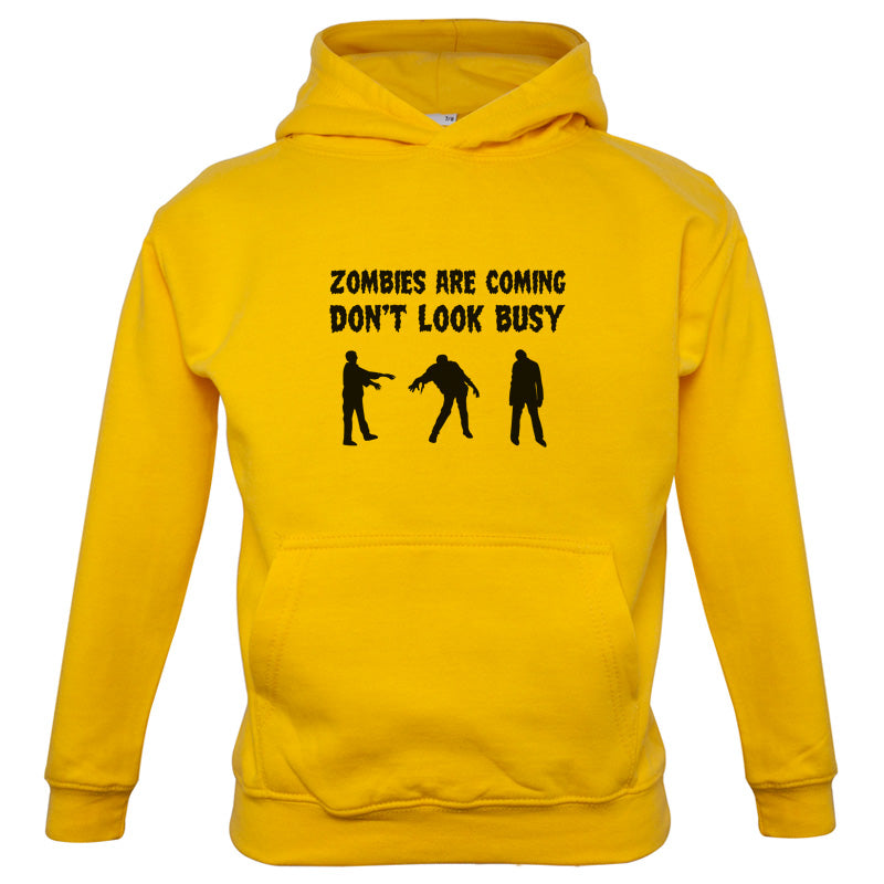 Zombies Are Coming Don't Look Busy Kids T Shirt