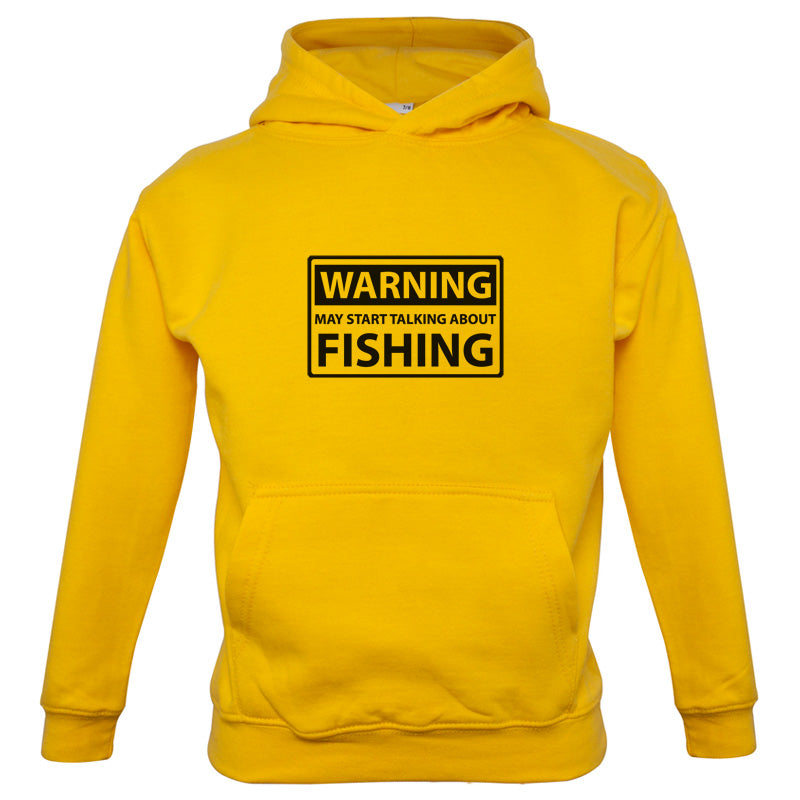 Warning May Start Talking About Fishing Kids T Shirt