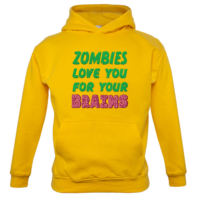 Zombies Love You For Your Brains Kids T Shirt