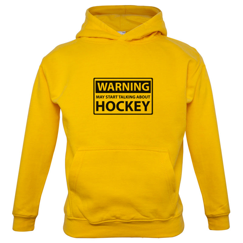 Warning May Start Talking About Hockey Kids T Shirt