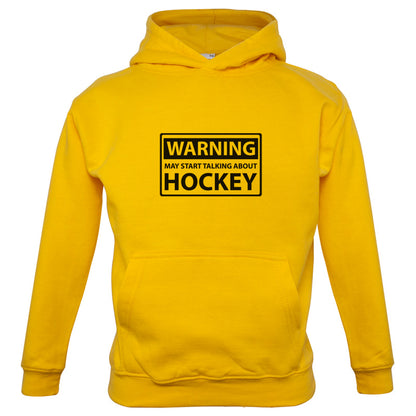 Warning May Start Talking About Hockey Kids T Shirt