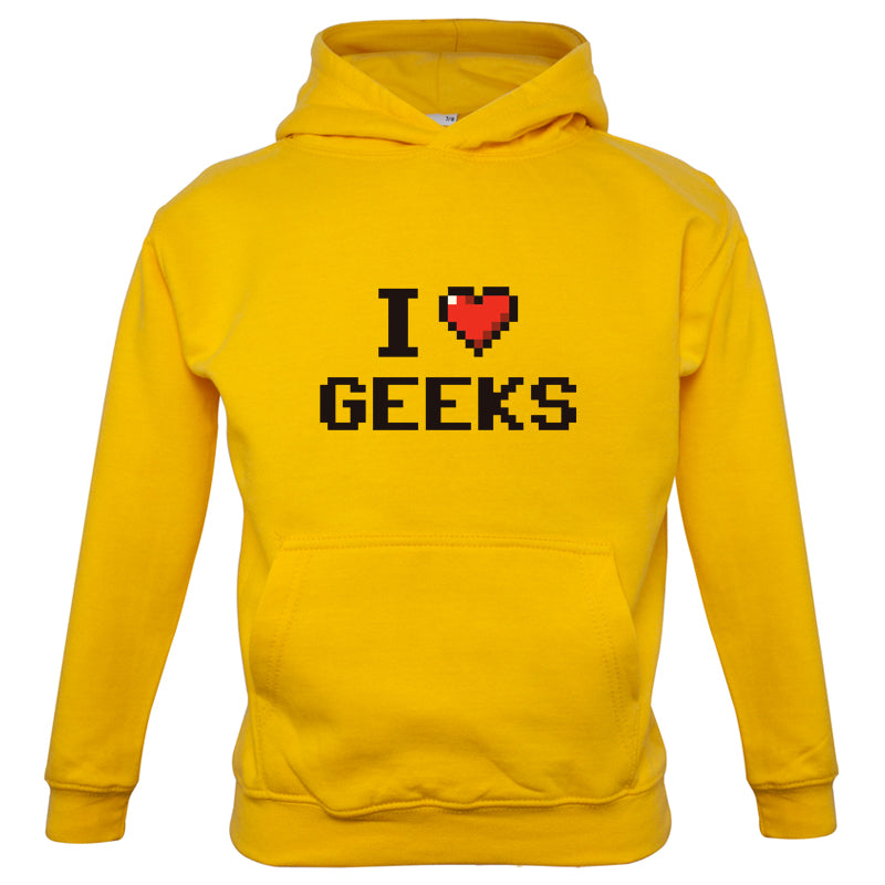 I Love Geeks (Pixels) Kids T Shirt