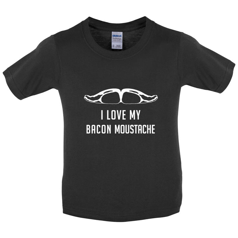 I Love My Bacon Moustache Kids T Shirt