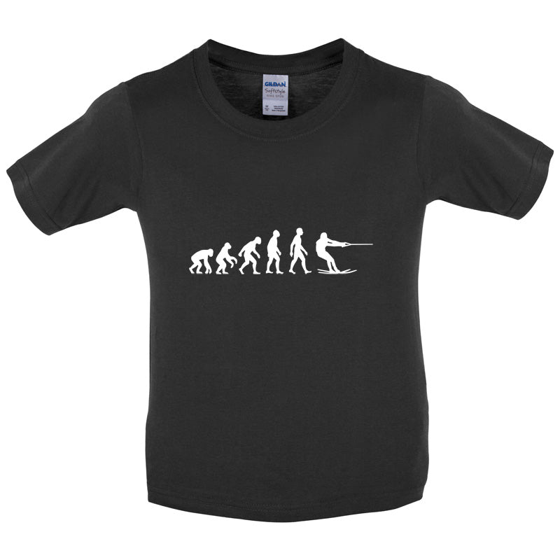 Evolution of Man Waterski Kids T Shirt