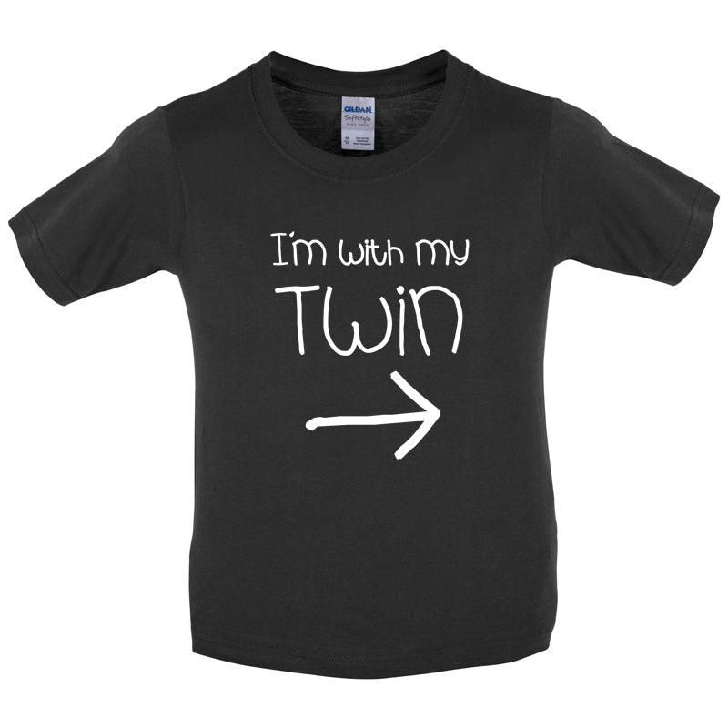 I'm With My Twin (Right) Kids T Shirt