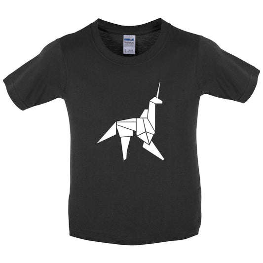 Origami Paper Unicorn Kids T Shirt