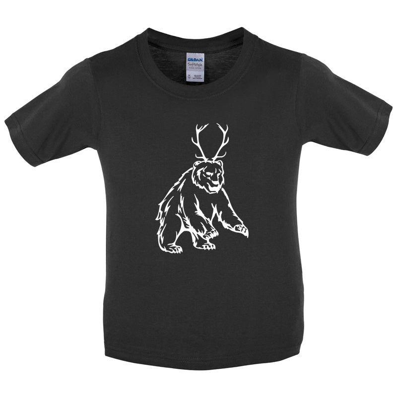 Bear Antlers (Beer) Kids T Shirt