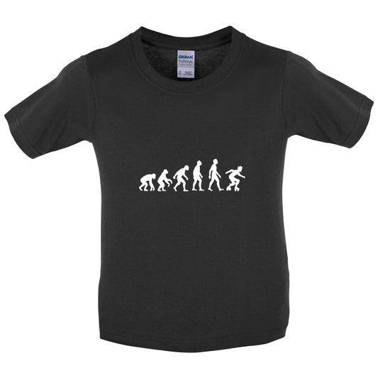 Evolution Of Man Roller Derby Kids T Shirt