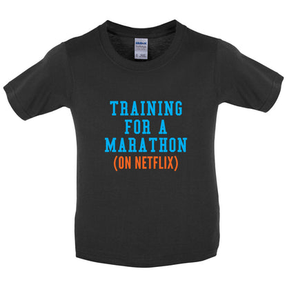 Training For A Marathon On Netflix Kids T Shirt