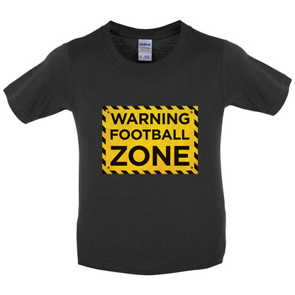 Warning Football Zone Kids T Shirt