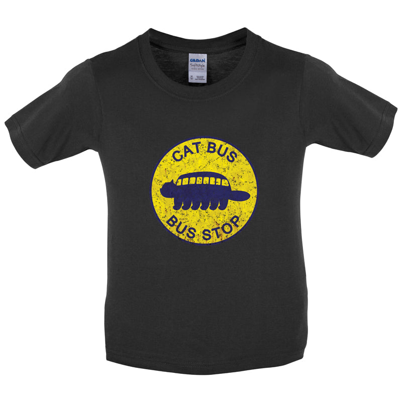 Cat Bus Stop Kids T Shirt