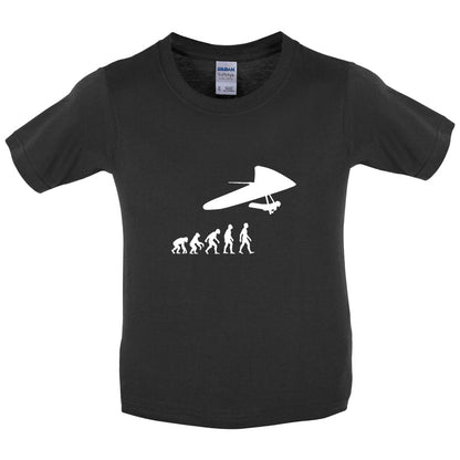 Evolution Of Man Hang Glider Kids T Shirt