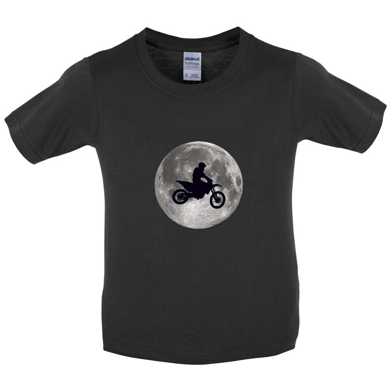 Motorcross Moon Kids T Shirt