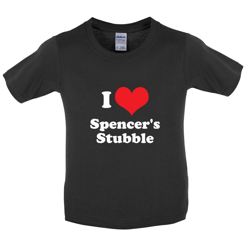 I Love Spencer's Stubble Kids T Shirt