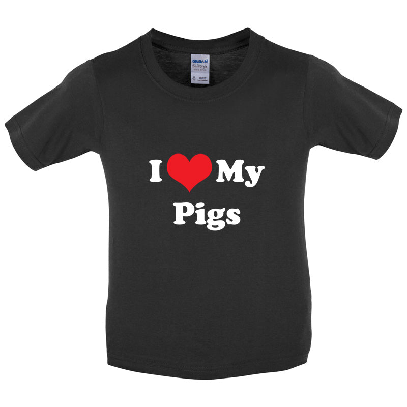 I Love My Pigs Kids T Shirt