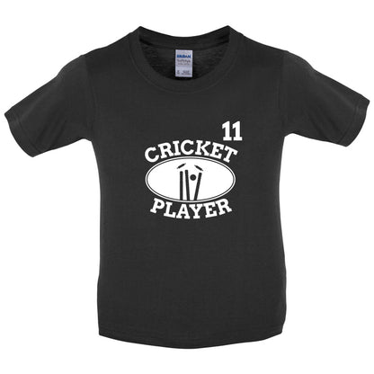 Cricket Player 11 Kids T Shirt