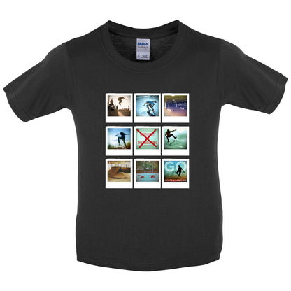 Go Skateboarding Photo Collage Kids T Shirt