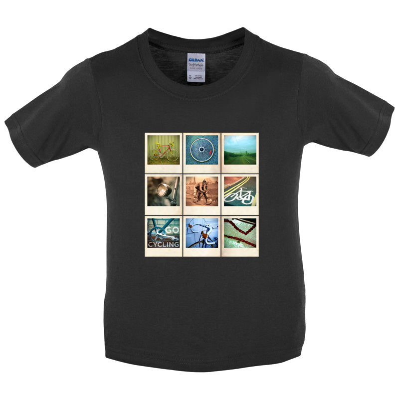 Go Cycling Photo Collage Kids T Shirt