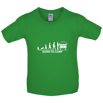 Born To Camp (Bay Window) Kids T Shirt