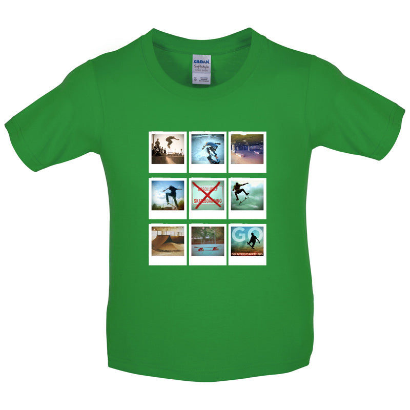 Go Skateboarding Photo Collage Kids T Shirt