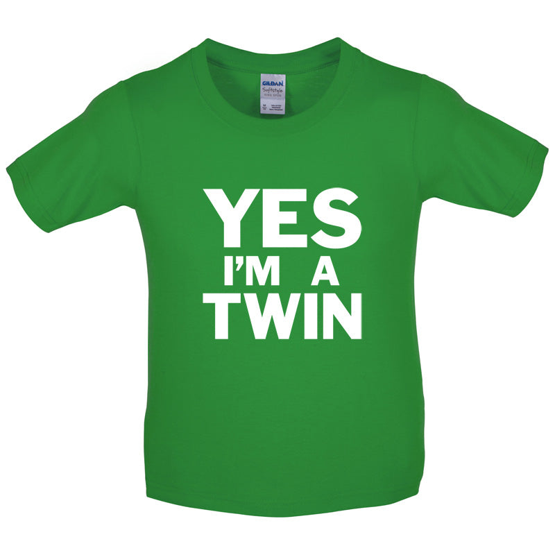 Yes I'm A Twin Kids T Shirt