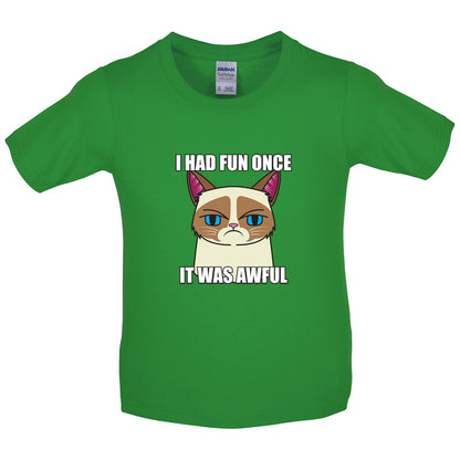 I had fun once. It was awful Kids T Shirt