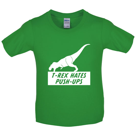 T-Rex Hates Pushups Kids T Shirt