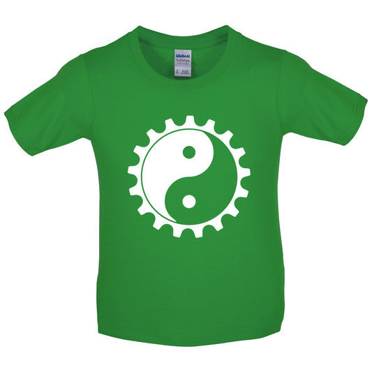 Yin Yang Bike Cog Kids T Shirt