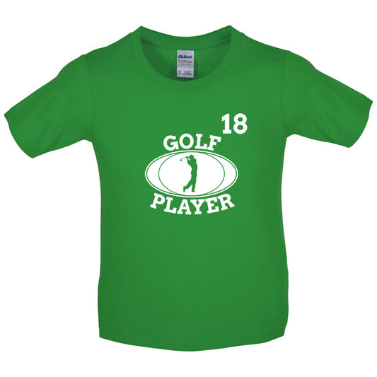 Golf Player 18 Kids T Shirt